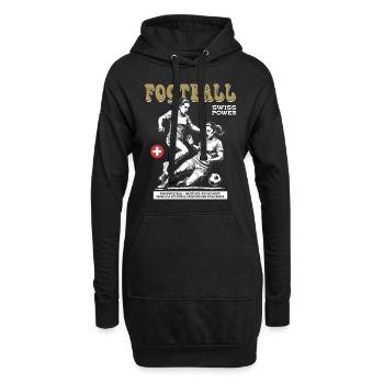 Kampfgeist gezeigt: Schweizer Frauenfußball Shirt - Hoodie-Kleid - Schwarz - Vorne