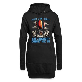 Hot Air Ballooning Flying Without An Aviation - Hoodie-Kleid - Schwarz - Vorne