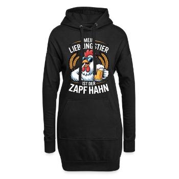 Mein Lieblingstier ist der Zapf Hahn | Bier - Hoodie-Kleid - Schwarz - Vorne