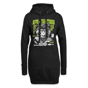 Kopfhörer Groove Shirt: Affen im Bassflow - Hoodie-Kleid - Schwarz - Vorne