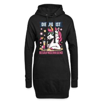 Die Lage Ist Besäufniserregend Einhorn Party - Hoodie-Kleid - Schwarz - Vorne