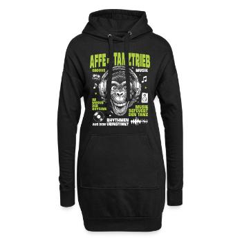 Affen Groove Shirt: Tanzende Beats im Dschungel - Hoodie-Kleid - Schwarz - Vorne