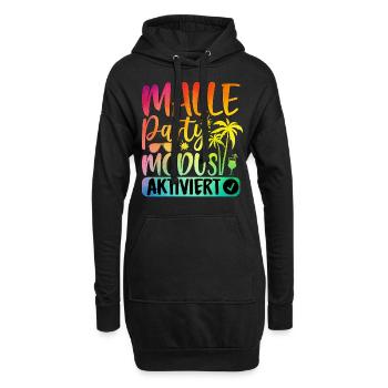 Malle Party Modus Aktiviert - Hoodie-Kleid - Schwarz - Vorne
