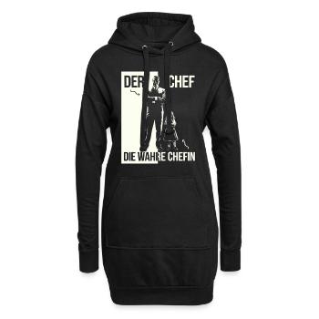 Vater und Tochter Der Chef Die wahre Chefin Papa - Hoodie-Kleid - Schwarz - Vorne