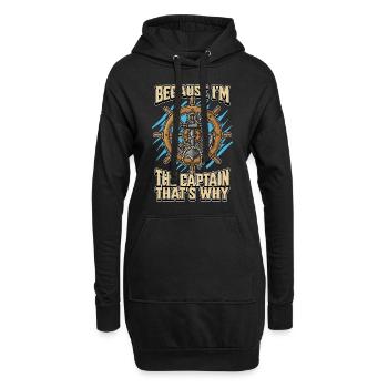 Naviguer parce que je suis le capitaine du voilier - Sweat-shirt à capuche long Femme - noir - Devant