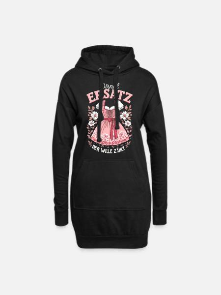 Ersatz Dirndl Trachtenshirt Ersatzdirndl Trachten - Hoodie-Kleid - Schwarz