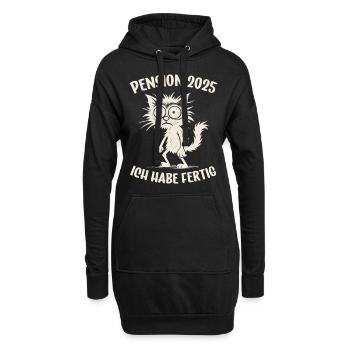 Pension 2025 Pensionierung Pensionär Pensionärin - Hoodie-Kleid - Schwarz - Vorne