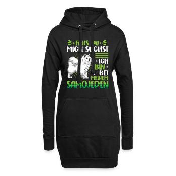 Samojede mich suchen Schlittenhund - Hoodie-Kleid - Schwarz - Vorne