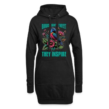 Les oiseaux de l’ornithologie ne tweetent pas, ils inspirent l’observation des oiseaux - Sweat-shirt à capuche long Femme - noir - Devant