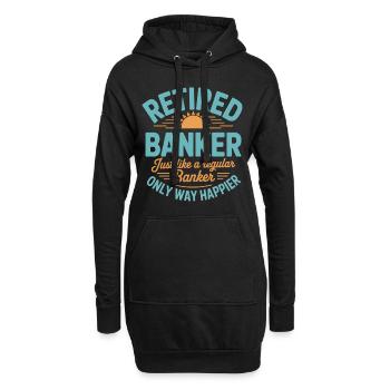 Banquier retraité Dire banquier - Sweat-shirt à capuche long Femme - noir - Devant