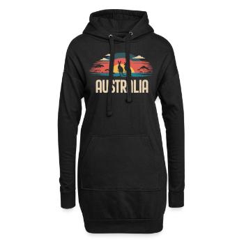 Australien mit Kängurus im Outback - Hoodie-Kleid - Schwarz - Vorne