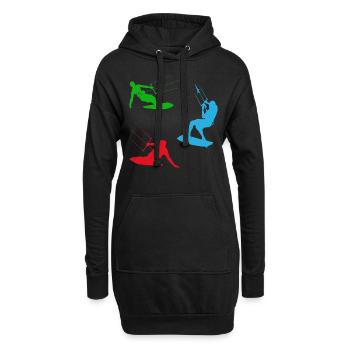 Watersports Kiteboarding Kitesurfer Kitesurfing - Hoodie-Kleid - Schwarz - Vorne