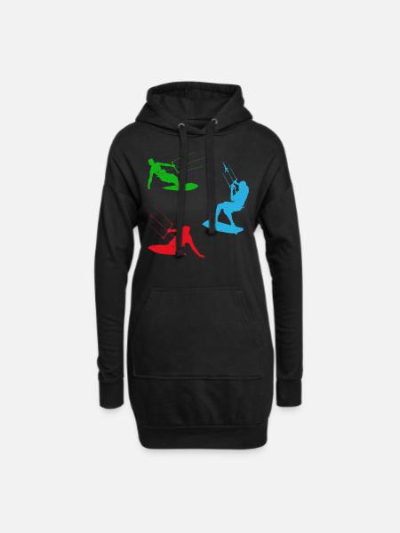 Watersports Kiteboarding Kitesurfer Kitesurfing - Hoodie-Kleid - Schwarz