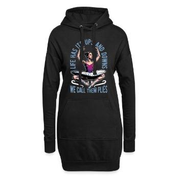 La vie de ballet a ses hauts et ses bas Danse Sport - Sweat-shirt à capuche long Femme - noir - Devant