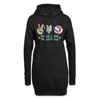 Peace Love Volleyball - Sweat-shirt à capuche long Femme - noir - Devant