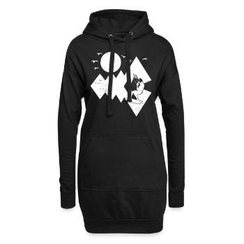 Kitesurfing Watersports Kiteboarding Kitesurfer - Hoodie-Kleid - Schwarz - Vorne
