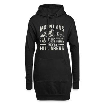 Les montagnes sont des zones de collines - jeu de mots hilarant - Sweat-shirt à capuche long Femme - noir - Devant