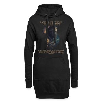 Alan Watts Zeit Zitat Kunst - Hoodie-Kleid - Schwarz - Vorne