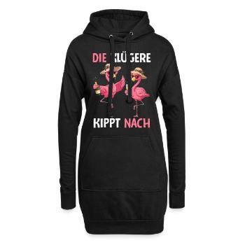 Le plus intelligent se renverse - Sweat-shirt à capuche long Femme - noir - Devant