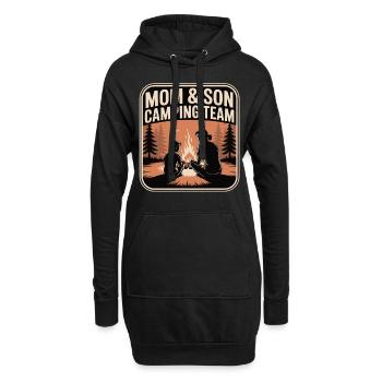 Camping Team Mama & Sohn - Hoodie-Kleid - Schwarz - Vorne