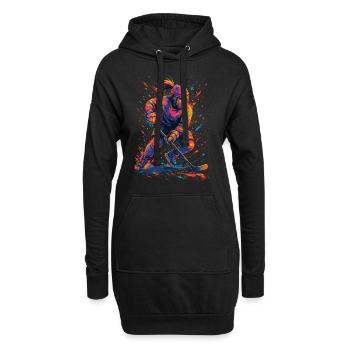 Hockey sur glace Joueuse de hockey sur glace Femme - Sweat-shirt à capuche long Femme - noir - Devant