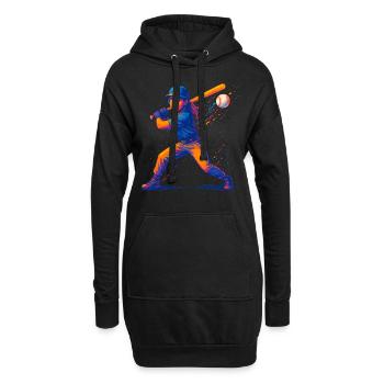 Baseball Joueur de baseball Femme - Sweat-shirt à capuche long Femme - noir - Devant