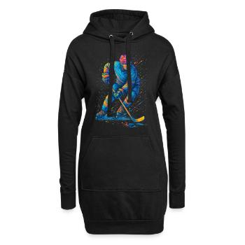 Hockey sur glace Joueur de hockey sur glace Homme - Sweat-shirt à capuche long Femme - noir - Devant