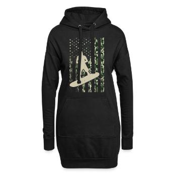 Wakeboard US Flag Wakeboard Wakesurf - Sweat-shirt à capuche long Femme - noir - Devant
