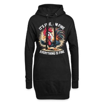 Je vais bien... vraiment! -Coq - Sweat-shirt à capuche long Femme - noir - Devant