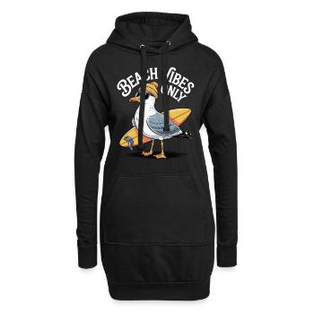 Beach Vibes Möwe - Hoodie-Kleid - Schwarz - Vorne