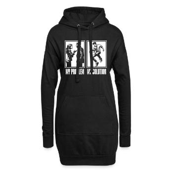 Prof de danse Mon problème Mon pictogramme Papa Maman - Sweat-shirt à capuche long Femme - noir - Devant
