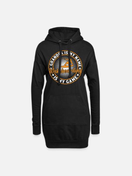 Wakeboarder Grandpa is my name Wakeboarding is my - Hoodie-Kleid - Schwarz