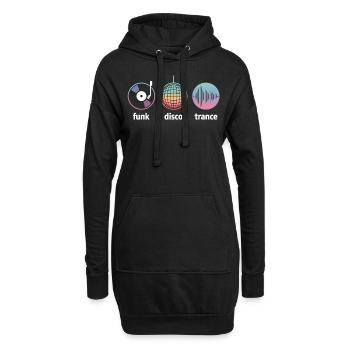 Funk Disco Trance – parfait pour les mélomanes - Sweat-shirt à capuche long Femme - noir - Devant