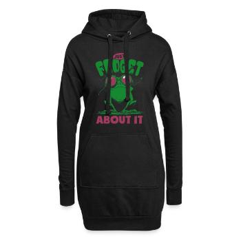 Frog Just froget about it - Jeu de mots de grenouille - Sweat-shirt à capuche long Femme - noir - Devant