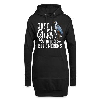 Just a Girl Who Loves Blue Herons - Hoodie-Kleid - Schwarz - Vorne