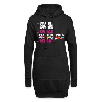 Pharmacy Tech Technician - Hoodie-Kleid - Schwarz - Vorne