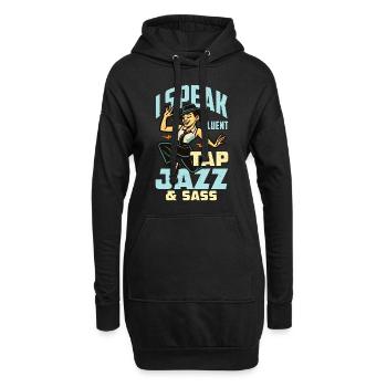 Professeur de danse Je parle couramment École de claquettes - Sweat-shirt à capuche long Femme - noir - Devant