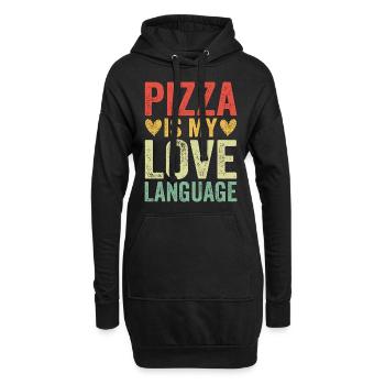 Pizza Is My Love Language - Hoodie-Kleid - Schwarz - Vorne