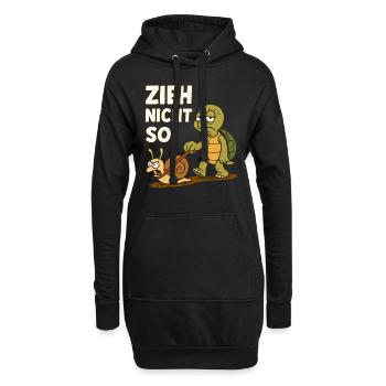 Zieh Nicht So Schildkröte Spruch Schnecke Wandern - Hoodie-Kleid - Schwarz - Vorne