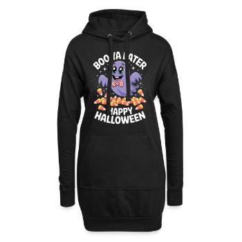 Lustiger Geist mit Bonbons – Halloween Shirt - Hoodie-Kleid - Schwarz - Vorne