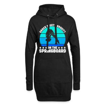 Diving diving board - Hoodie Dress - black - Front