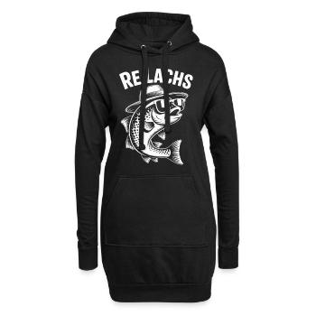 Re Lachs Angeln Angler Spruch Fischen Lachsfischen - Hoodie-Kleid - Schwarz - Vorne
