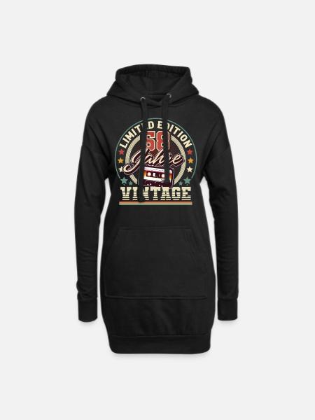 58. Geburtstag Vintage - Hoodie-Kleid - Schwarz