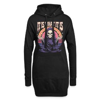 Sensenmann Retro Spruch Shirt - Hoodie-Kleid - Schwarz - Vorne