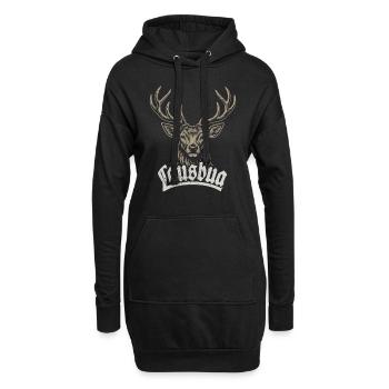 Lausbua Hirsch - Festzelt, Bier und Gaudi - Hoodie-Kleid - Schwarz - Vorne