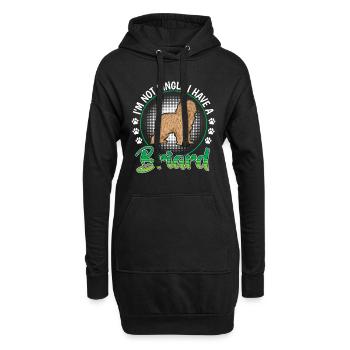 Briard pas célibataire Berger de Brie - Sweat-shirt à capuche long Femme - noir - Devant