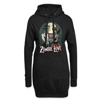 Chemise romantique Zombie Couple - Sweat-shirt à capuche long Femme - noir - Devant