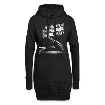 Kunstspringen Turmspringer Sprungbrett - Hoodie-Kleid - Schwarz - Vorne