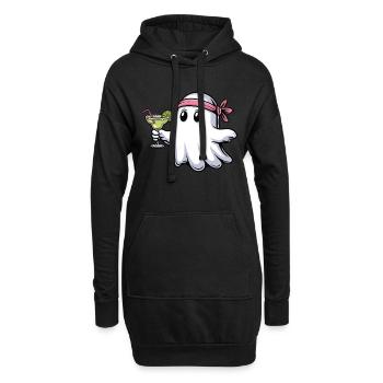 Fantôme avec verre à cocktail - Funny Cocktail Design - Sweat-shirt à capuche long Femme - noir - Devant