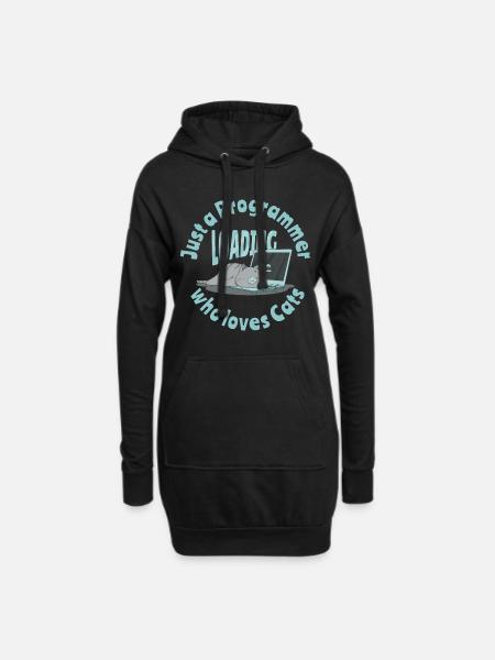 Just a programmer who loves cats - Hoodie Dress - black